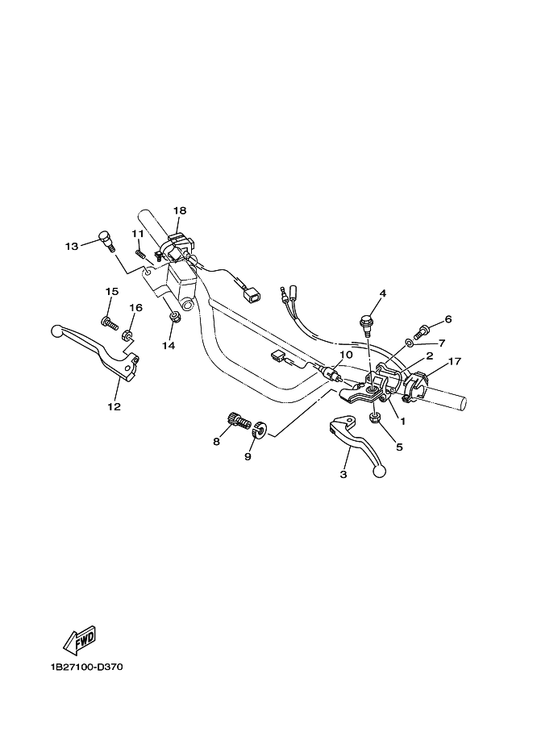 Yamaha 5HP-83976-22 Switch, Handle 1 — shown on the Handle Switch & Lever parts diagram