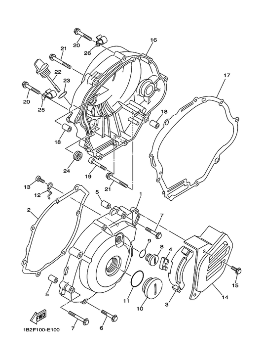 Yamaha 5HH-E5451-00 Gasket, Crankcase Cover 1 — shown on the Crankcase Cover 1 parts diagram