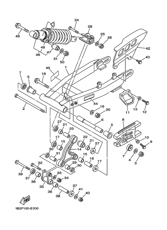 Yamaha 90387-106G0 Collar — shown on the Rear Arm & Suspension parts diagram