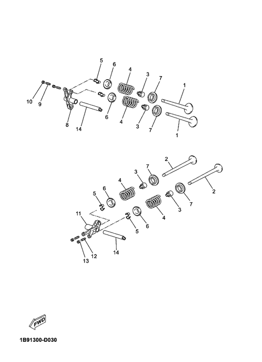 Yamaha 5YP-E2111-01 Valve, Intake — shown on the Valve parts diagram