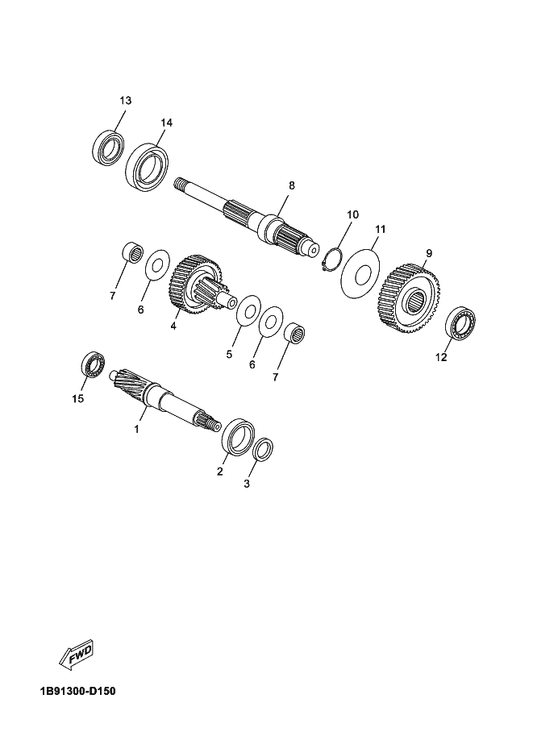 Yamaha 1B9-E6111-01 Gear, Primary Drive — shown on the Transmission parts diagram