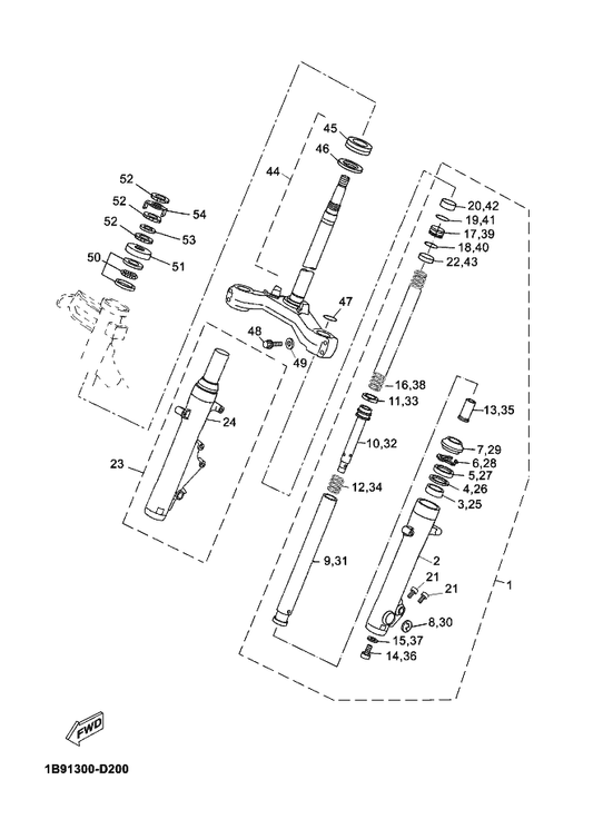 Yamaha 1J7-23415-00 Cover, Ball Race 1 — shown on the Steering parts diagram