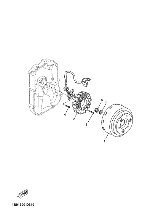 Yamaha 90110-06X93 Bolt, Hexagon Socket Head — shown on the Generator parts diagram