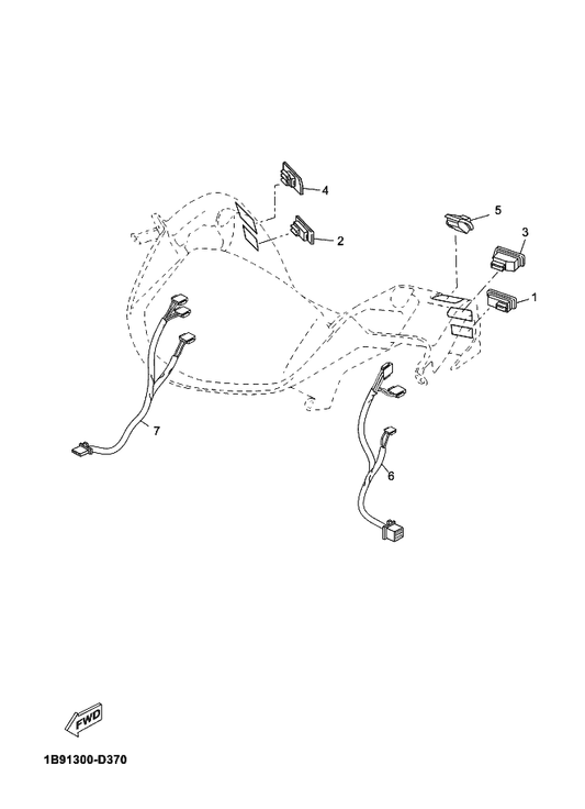 Yamaha 1B9-H2616-00 Cord, Switch Lh. — shown on the Handle Switch & Lever parts diagram