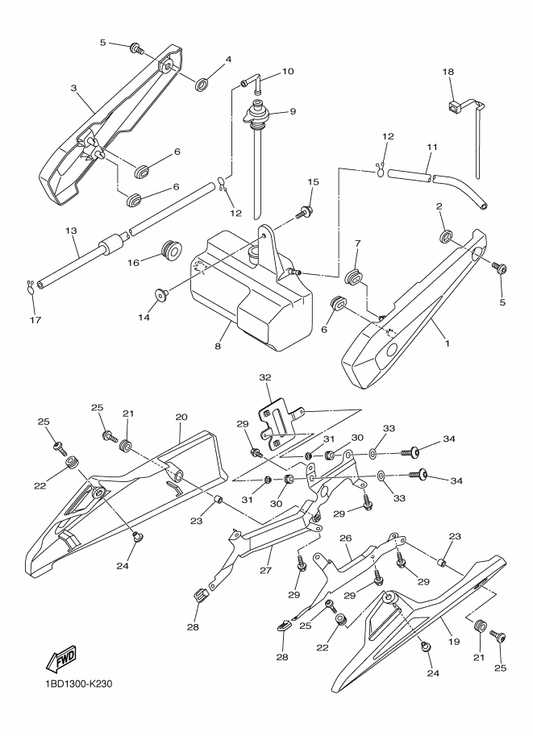 Yamaha 59P-21746-00 Damper — shown on the Side Cover parts diagram