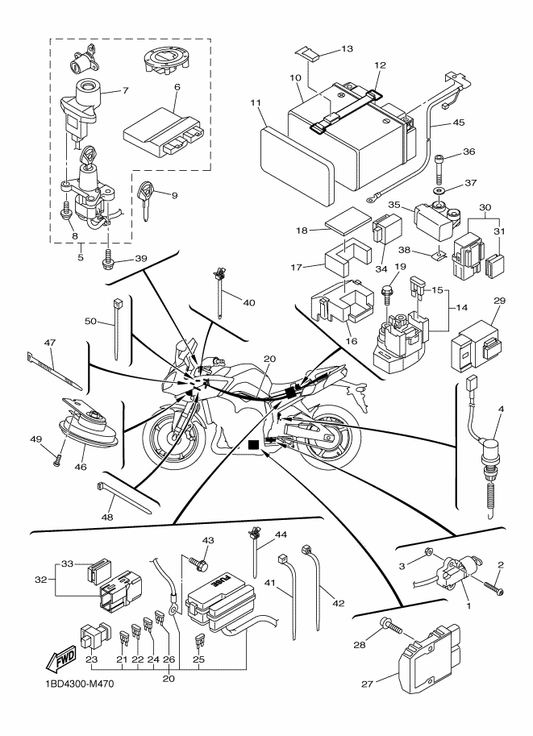 Yamaha 91380-06010 . Bolt — shown on the Electrical 2 parts diagram