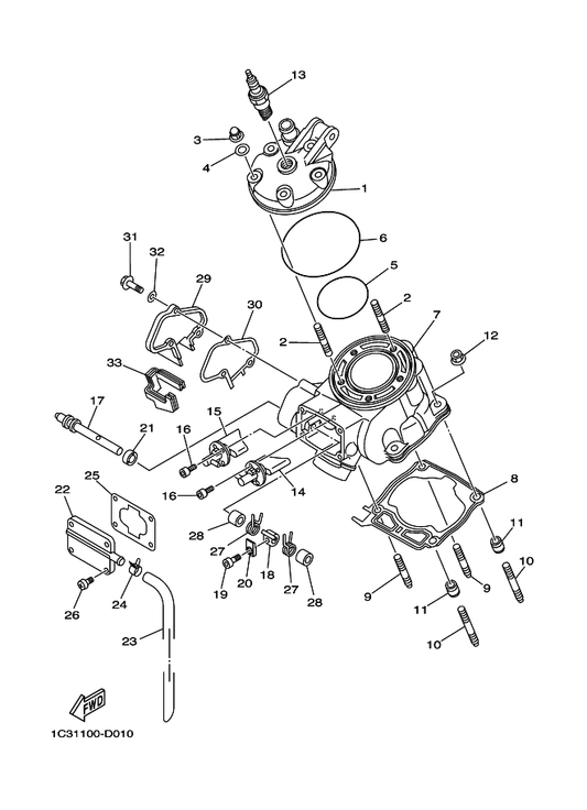 Yamaha 4SS-1131M-01 Cover — shown on the Cylinder Head parts diagram