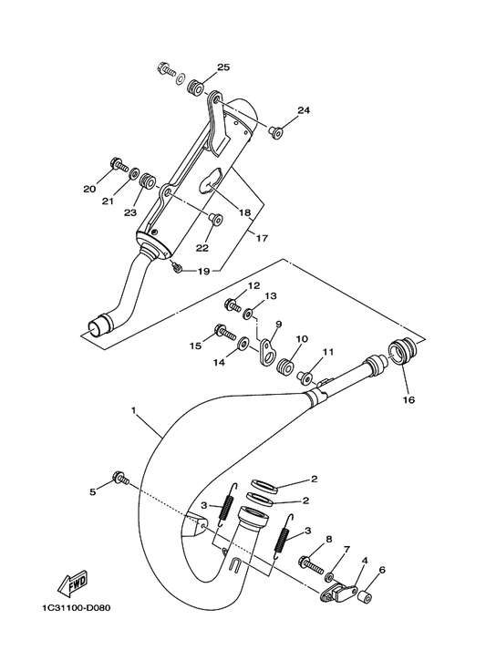 Yamaha 5NY-1469A-00 . Fiber — shown on the Exhaust parts diagram