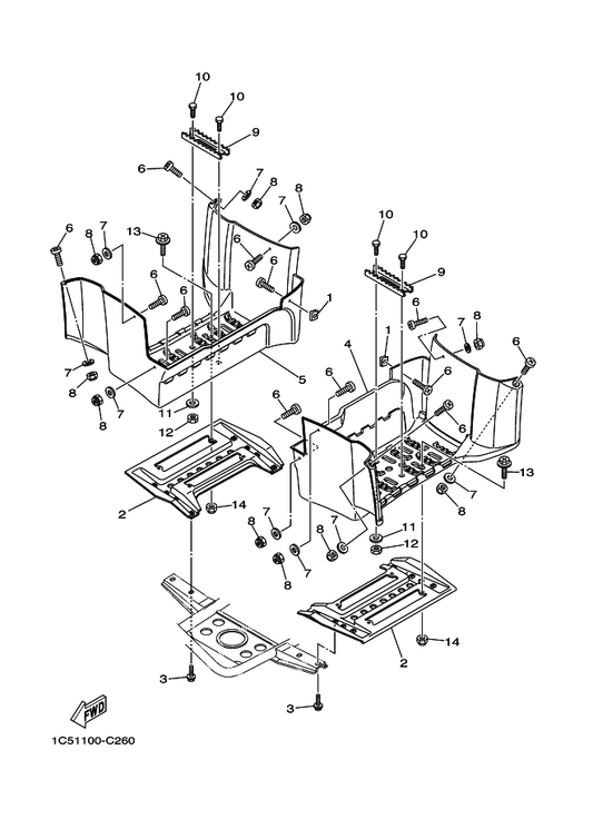 Yamaha 1C5-27463-00 Cover 2 — shown on the Stand & Footrest parts diagram