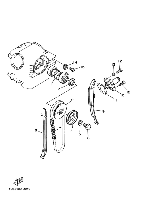 Yamaha 4GL-1111F-00 Plate — shown on the Camshaft & Chain parts diagram