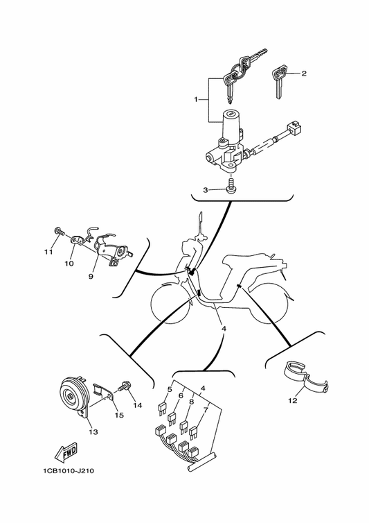 Yamaha 1CB-82590-00 Wire Harness Assy — shown on the Electrical 2 parts diagram
