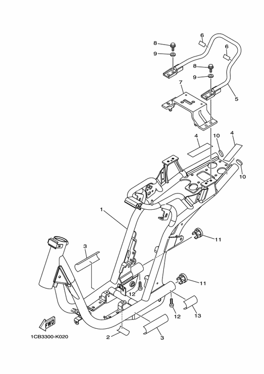 Yamaha 1CB-2118N-40 Label — shown on the Frame parts diagram