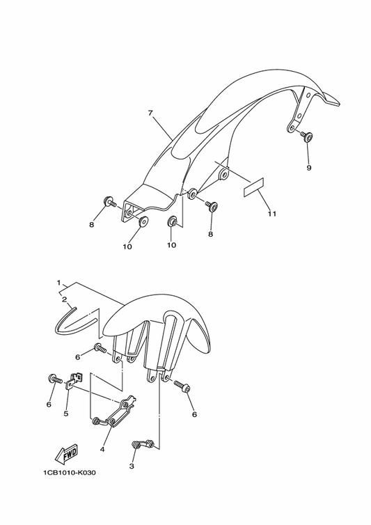 Yamaha 5UY-21525-00 Plate,3 — shown on the Fender parts diagram
