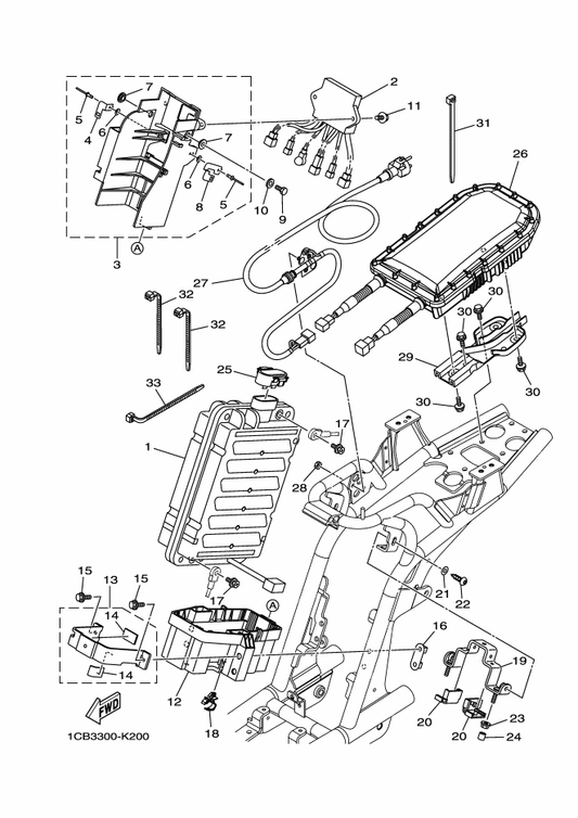 Yamaha 1CB-8272U-00 Plate, Joint — shown on the Electrical 1 parts diagram