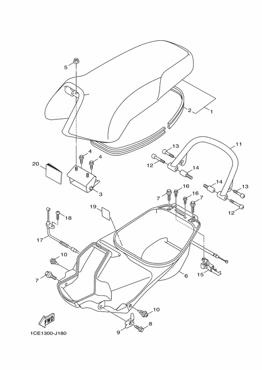 Yamaha 1CE-F8199-H0 Manual,Owner'S — shown on the Seat parts diagram