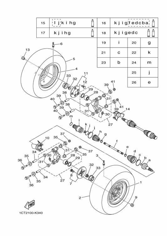 Yamaha 3B4-2536E-00 . Clip, Spring — shown on the Rear Wheel parts diagram
