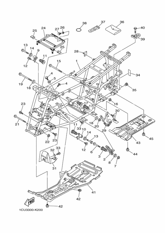 Yamaha 1CT-F8100-00 Tool Kit — shown on the Frame parts diagram
