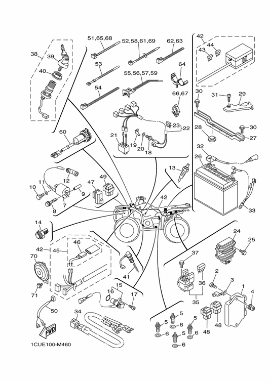Yamaha 17S-85540-00 C.D.I. Unit Assy — shown on the Electrical 1 parts diagram