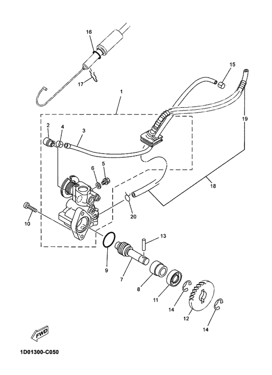 Yamaha 3RM-13101-32 Oil Pump Assy — shown on the Oil Pump parts diagram
