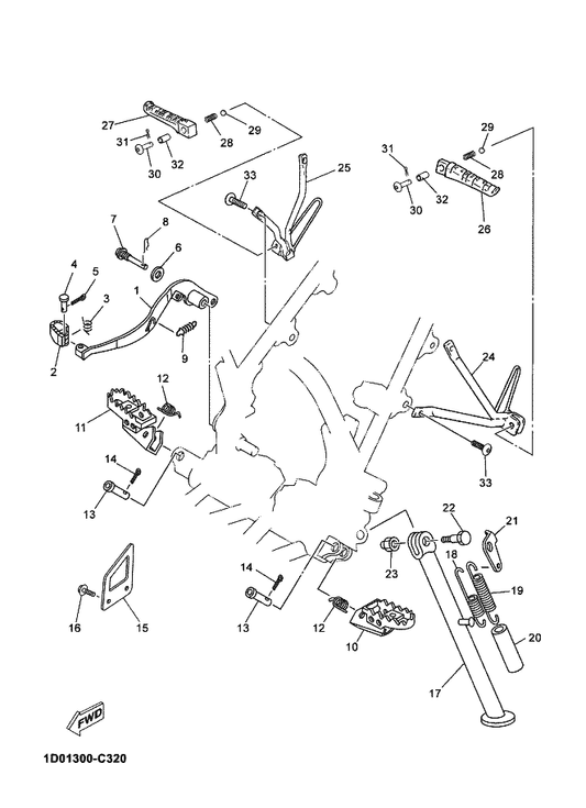 Yamaha 42U-27315-01 Link, Side Stand — shown on the Stand & Footrest parts diagram