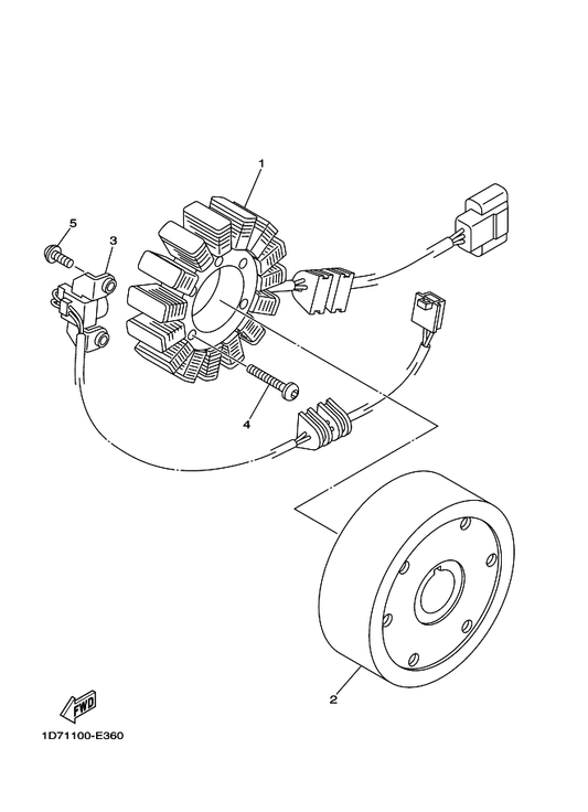 Yamaha 1D7-81410-01 Stator Assy — shown on the Generator parts diagram