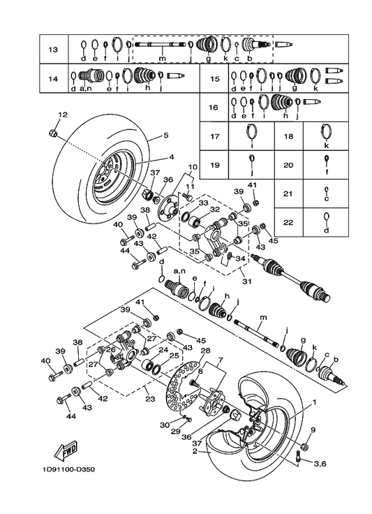 Yamaha 90201-06801 Washer, Plate — shown on the Rear Wheel parts diagram