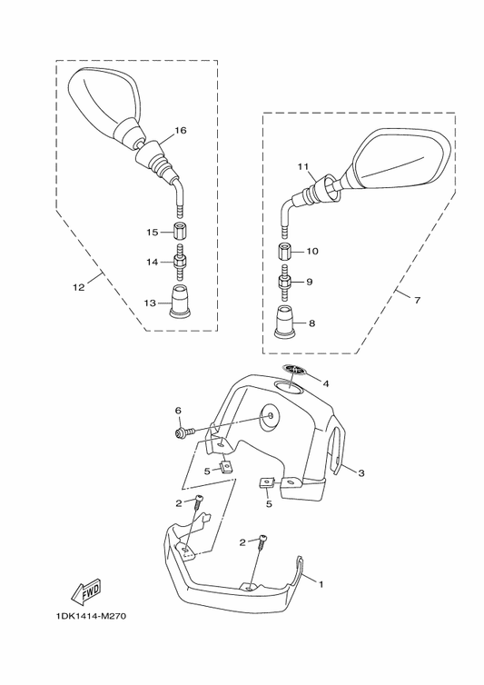 Yamaha 90159-05820 Screw, With Washer — shown on the Cowling 1 parts diagram