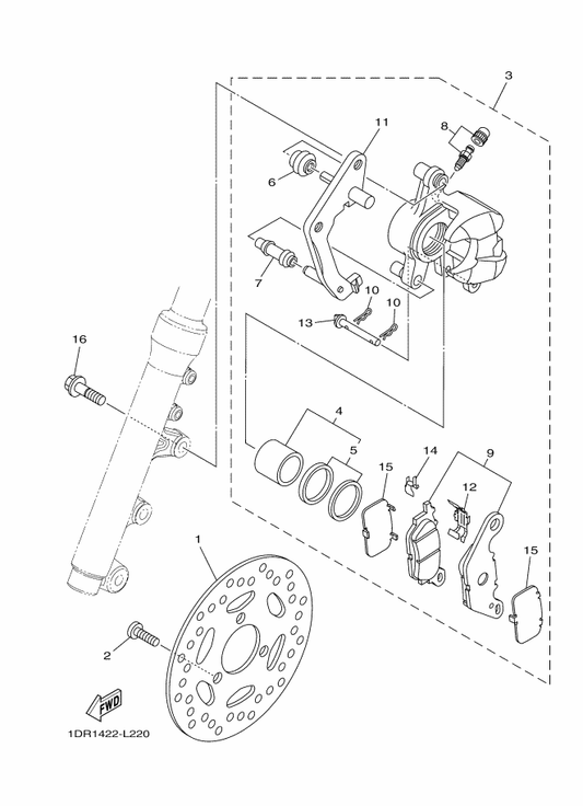 Yamaha 5P0-F5827-00 . Shim, Caliper — shown on the Front Brake Caliper parts diagram