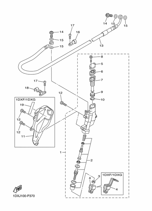 Yamaha 5UN-25852-50 . Cap, Reservoir — shown on the Rear Master Cylinder parts diagram