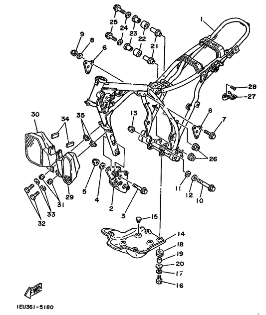 Yamaha 2K7-2148A-00 Shaft — shown on the Frame parts diagram