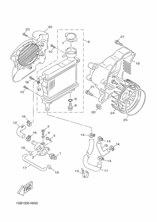 Yamaha 5ST-E243F-00 Hose,3 — shown on the Radiator & Hose parts diagram