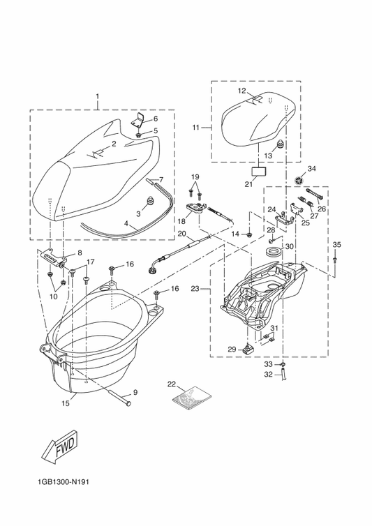 Yamaha 1GB-F8199-E0 Manual,Owner'S — shown on the Seat & Carrier parts diagram