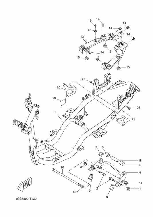 Yamaha 1GB-F1274-10 Bracket, C.D.I. Unit — shown on the Frame parts diagram