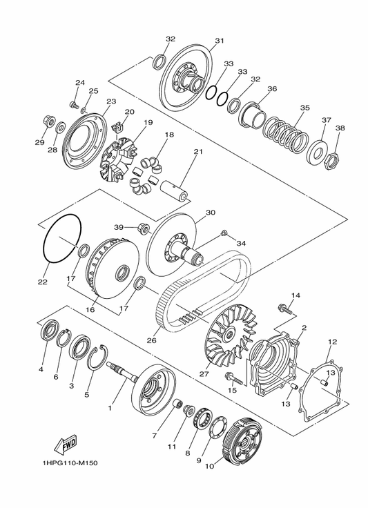 Yamaha 3B4-17632-01 Weight — shown on the Clutch parts diagram