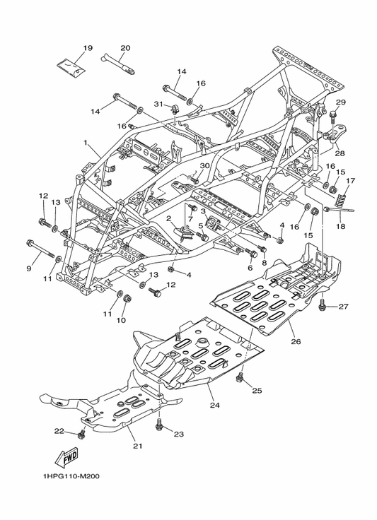 Yamaha 1HP-F8100-00 Tool Kit — shown on the Frame parts diagram