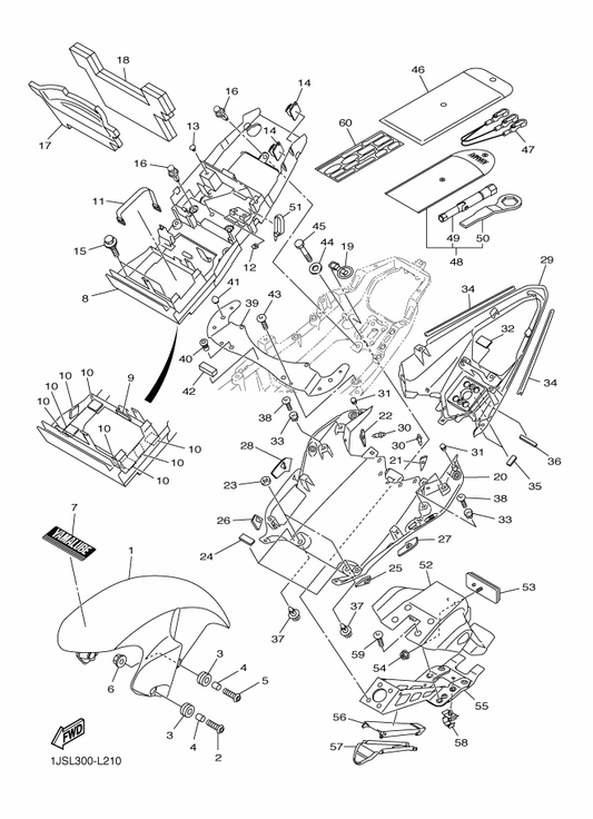 Yamaha 13S-2162R-00-P1 Fender 2 — shown on the Fender parts diagram