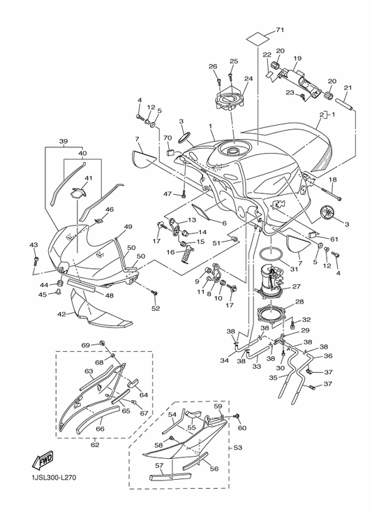 Yamaha 1JS-24244-00 . Graphic, Fuel Tank 1 — shown on the Fuel Tank parts diagram