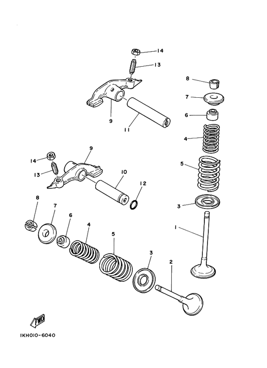 Yamaha 4G0-12114-01 Spring, Valve Outer — shown on the Valve parts diagram