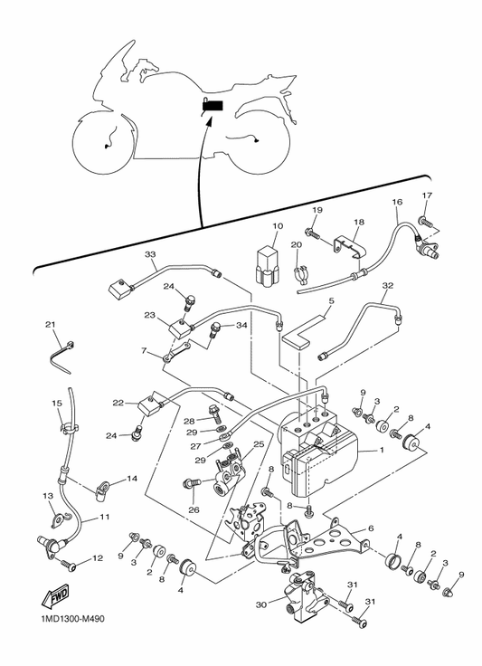 Yamaha 3P6-85916-00 Cap, Damper — shown on the Electrical 3 parts diagram