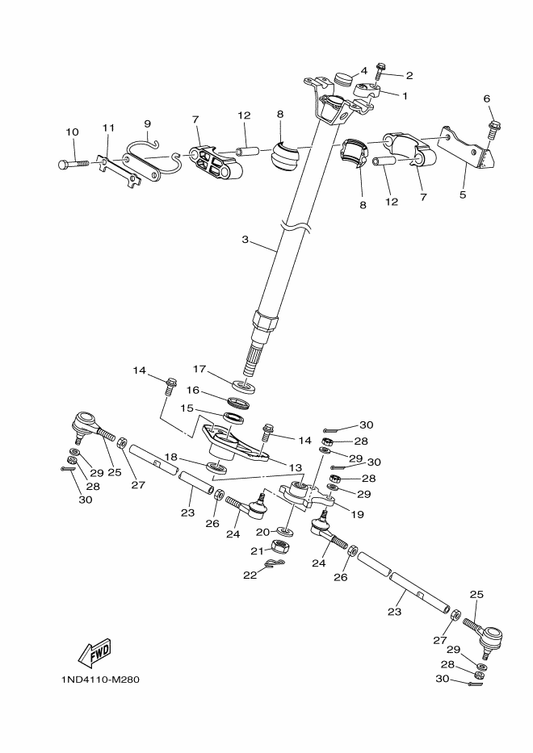 Yamaha 1HP-F2517-10 Supt., Strg. Column — shown on the Steering parts diagram