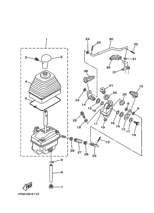 Yamaha 5GH-18617-00 . Stopper,Rubber — shown on the Drive Selector parts diagram