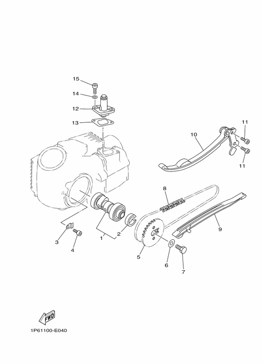 Yamaha 4GL-12210-00 Tensioner Assy, Cam Chain — shown on the Camshaft & Chain parts diagram