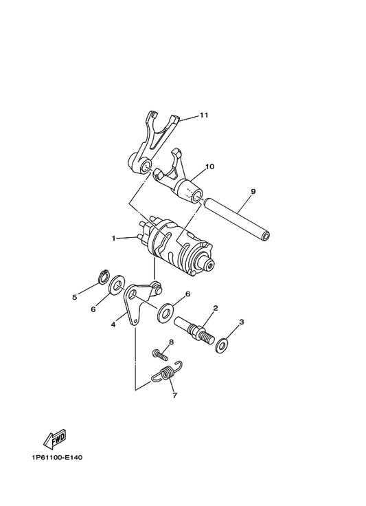 Yamaha 1P6-E8137-00 Washer 1 — shown on the Shift Cam & Fork parts diagram
