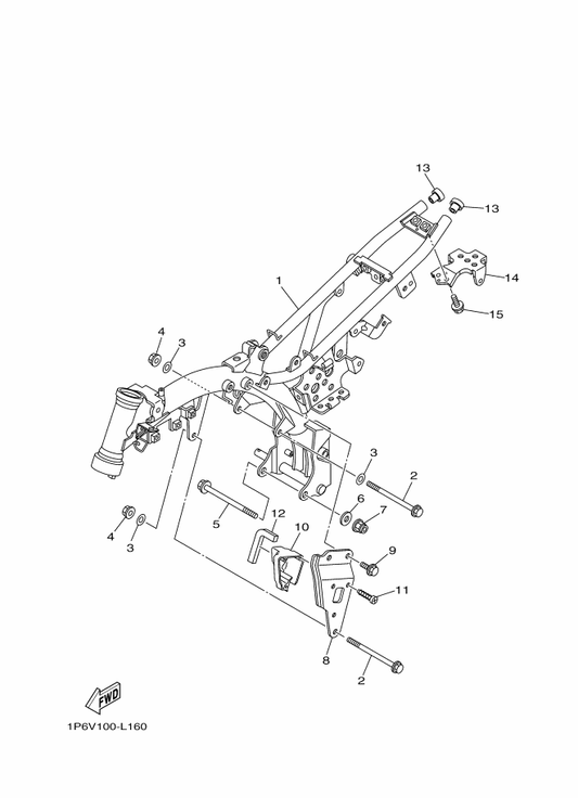 Yamaha 1P6-F1110-40 Frame Comp. — shown on the Frame parts diagram