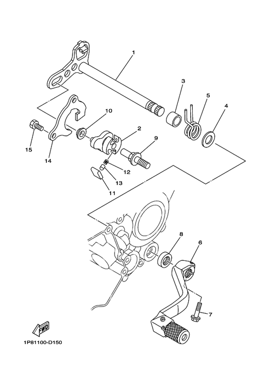 Yamaha 5CU-18172-00 Guide, Shift — shown on the Shift Shaft parts diagram