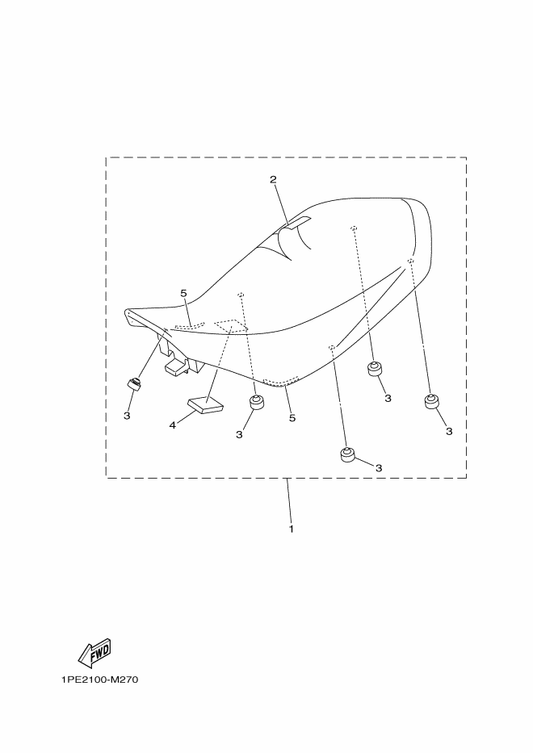 Yamaha 1PE-F4731-40 . Cover, Seat — shown on the Seat parts diagram
