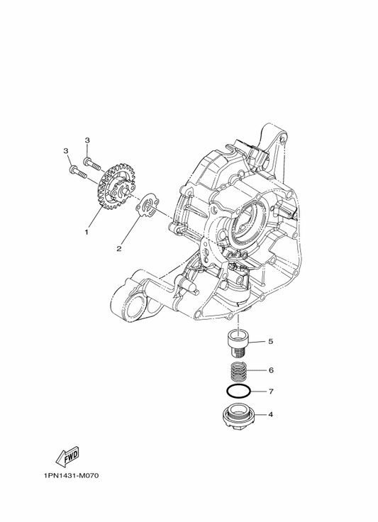 Yamaha 5VV-E3411-01 Strainer, Oil — shown on the Oil Pump parts diagram