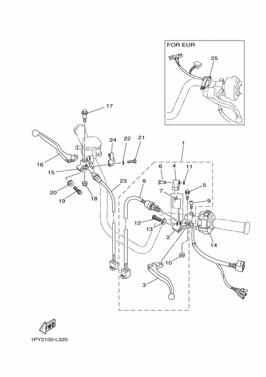 Yamaha 3FA-83965-10 . Lever, Lock — shown on the Handle Switch & Lever parts diagram