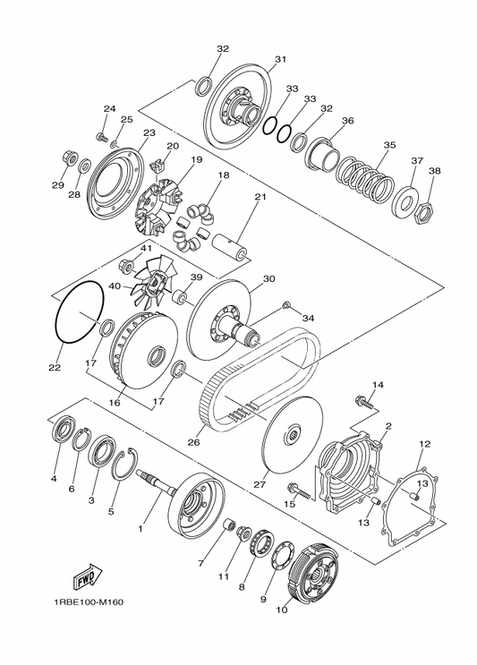 Yamaha 4WV-17644-00 Seat,Spring — shown on the Clutch parts diagram