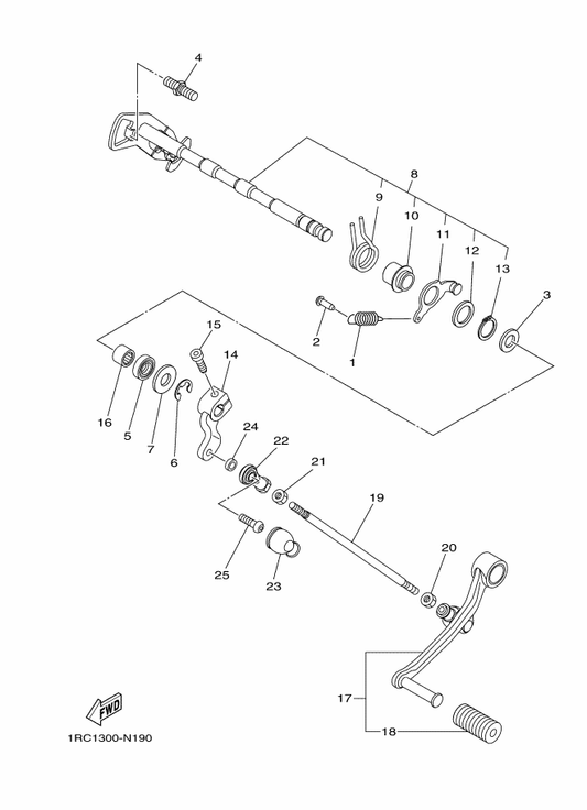 Yamaha 3VD-18115-00 Rod, Shift — shown on the Shift Shaft parts diagram